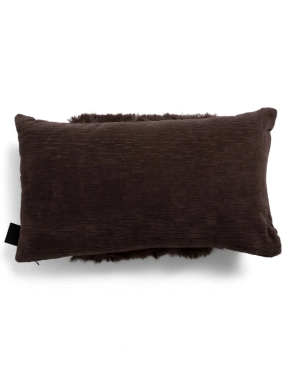 Tahari Faux Fur Accent Pillow in Dark Brown